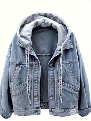Women's Detachable Hooded Denim Jacket - Short Top from Europe To Southeast Asia