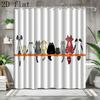 1pc with a Hook, 2D Flat Printed Shower Curtain Featuring a Cat Design, Suitable for Bathroom Partitions, Window Curtains, Home