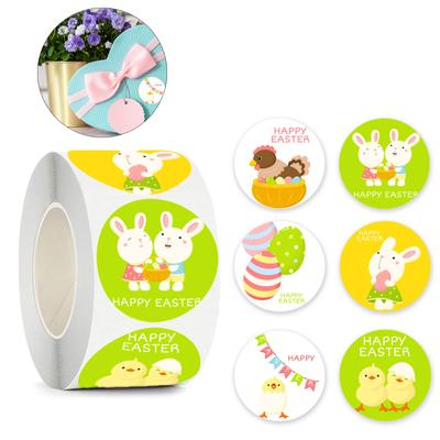 Cartoon Cute Seal Label Stickers for Easter Party Kid Gift Decors Tags- 6Patterns Easter Stickers Decal Party Supplies