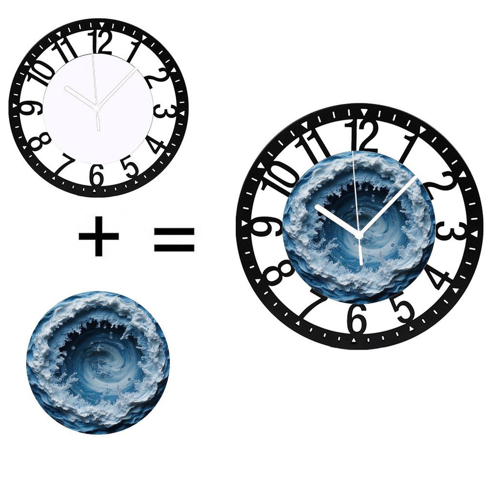 25cm Rustic Style Iron Round Wall Clock with Vintage Appeal (Black,10 inch(25.40cm))