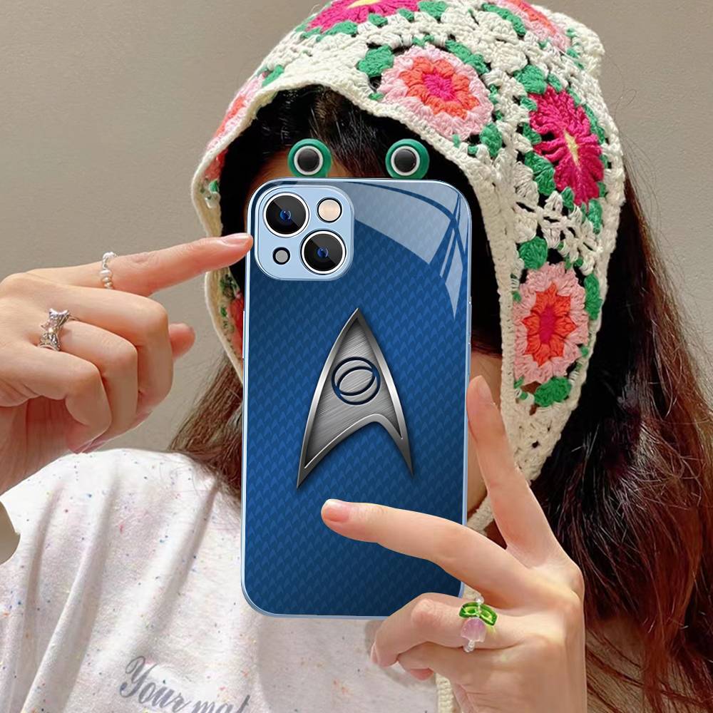 Popular S-Star T-Trek Movie Logo For IPhone 14 13 12 Mini 11 Pro XS Max X XR 14 Plus Tempered Glass Cover