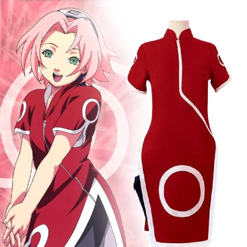 Haruno Naruto Sakura Cosplay Costume Role Play Hallowmas Popular Gift Party