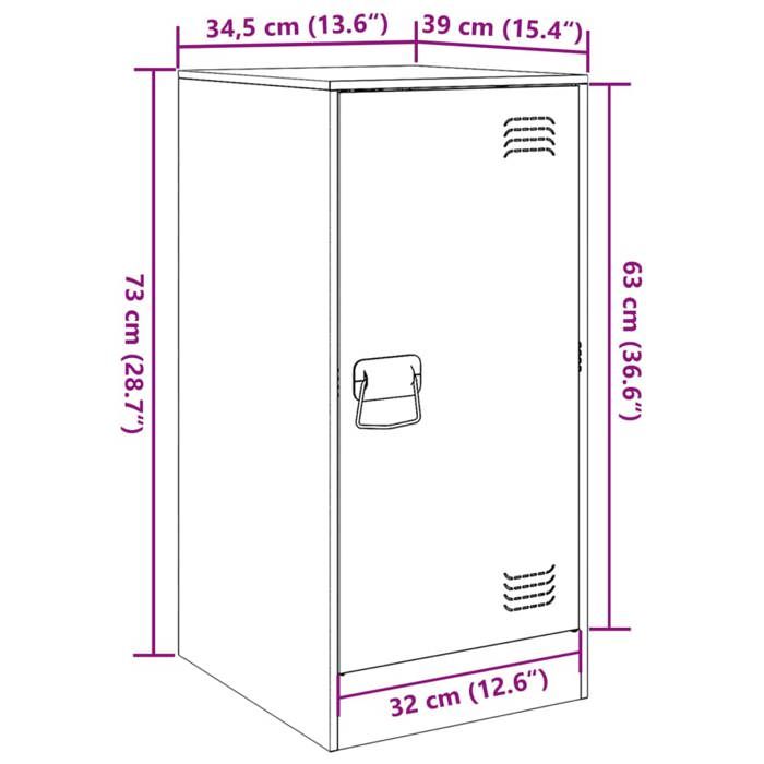 VidaXL Buffet jaune moutarde 34,5x39x73 cm acier, armoire, placard, buffet haut, armoire latérale, armoire de rangement, 841712