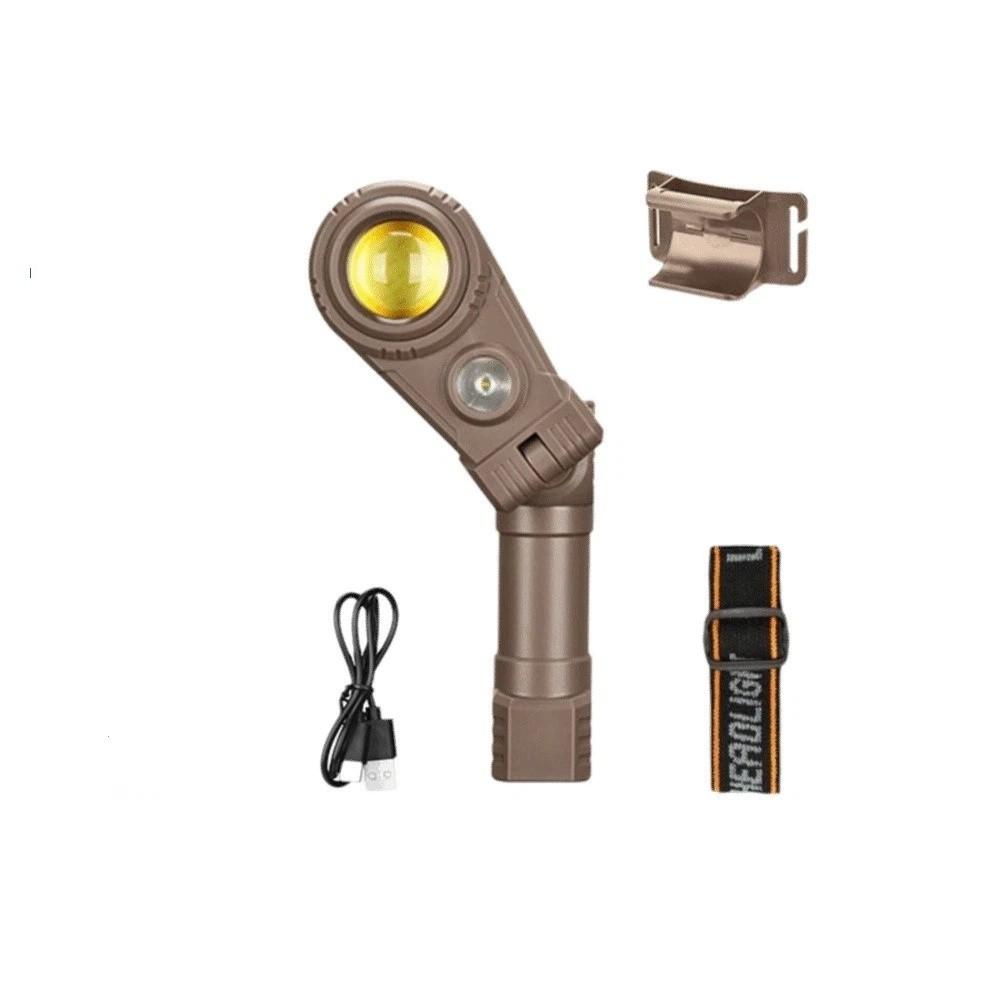 

180° Foldable Gym Lamp Magnetic Base Multi-Functional Rechargeable Led Light Rechargeable 2-Color Light Source Foldable Headlamp хакі