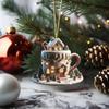 2D Coffee Cup Ornament Set Tree-sized Pendant Decoration 8cm Tree Ornaments For Gift Spring New Year Party Supplies Event