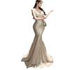 Summer New Socialite Banquet Evening Dress High-end Sequin Dress Mesh Fishtail Dress Small Dress Women