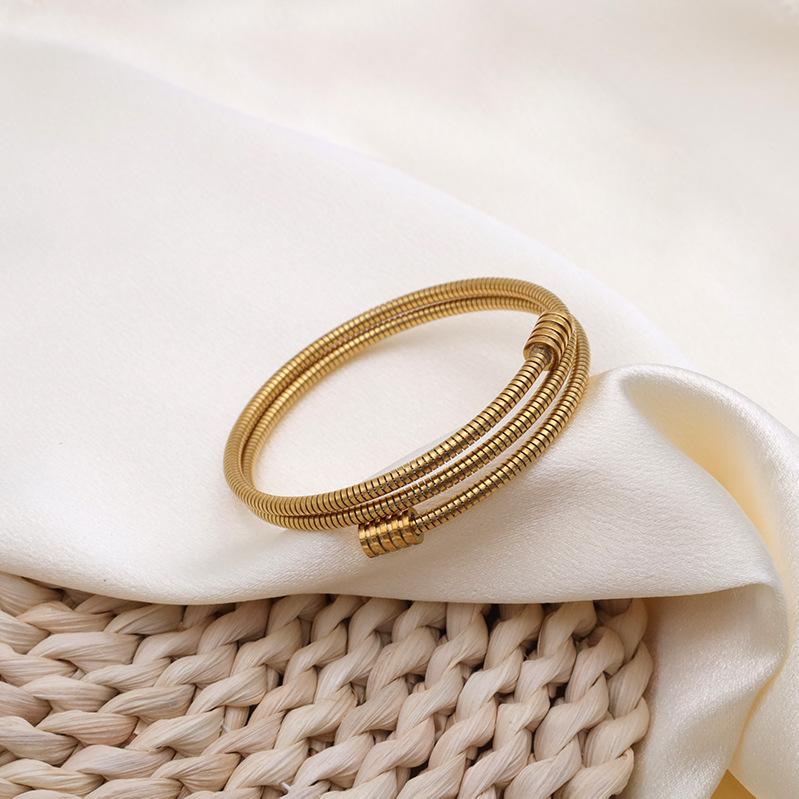 Fashion Commuter Threaded Multi-Layer Popular Surround Bracelet Girls Titanium Steel Non-Fading Fashion Bracelet