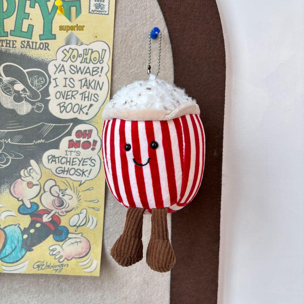 Roztomilý Kreslený Hamburger a Hranolky Plyšový Batoh Přívěsek na Klíče Panenka