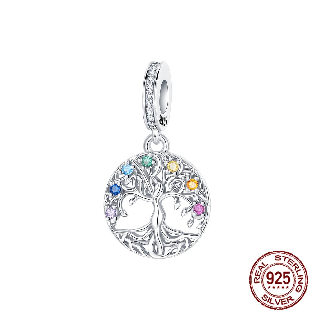 Double Sided Heart Sisters Charm Copper Tree Of Life Family Dangle Pendant Fit Bracelet Necklace Diy Jewelry