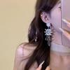 Sparkling Diamond Crystal Fringed Flower Earrings, New Light Luxury Temperament Earrings Temperament Earrings Women