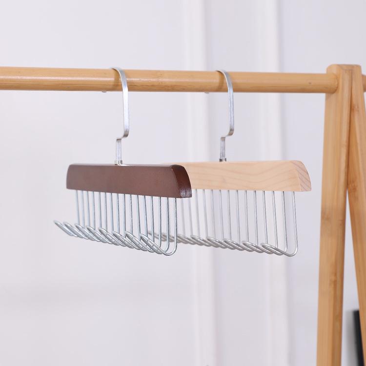 

Вешалка для женской одежды из массива дерева с восемью крючками: Очень толстый, многофункциональный вариант хранения Natural Wood/No Paint