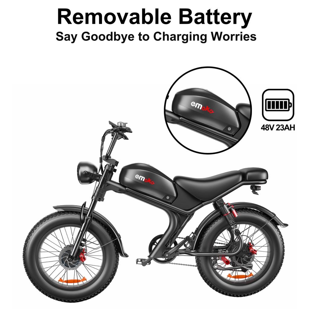 C93 E-Bike 2000W48V23AH Battery Mountain Aldault Electric Bike 20 * Inch Fat Fire Motorcycle e-Bike