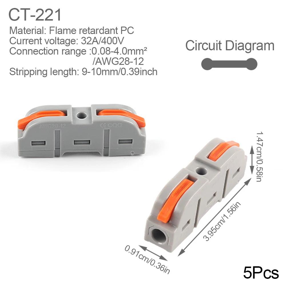Mini Quick Wire Conductor Connector Universal Compact 2/3 Pin Splicing Push-inTerminal Block 1 in multiple out with fixing Hole