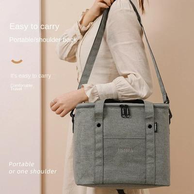 Lunch Bag for Men or Women Reusable Large Cooler Box with Shoulder Strap Camping Picnic Bag for Teenagers and Workers Cooler Bag