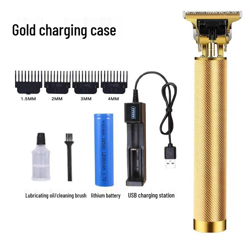 Professional Electric Hair Clipper for Barbers & Home: Precision Carving, Slicked Back Styles, Bald Head Trim.
