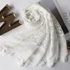 Women Cotton Shawl Solid Color Fashion Pure Elegance Lace Scarf Hanging Spring And Autumn Tassels Wrap Shawl