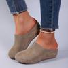 Wedge Heel Baotou Slippers For Women Fashionable Hollow Design Platform Cotton Slipper Outdoor Comfortable Beach Shoes For Women