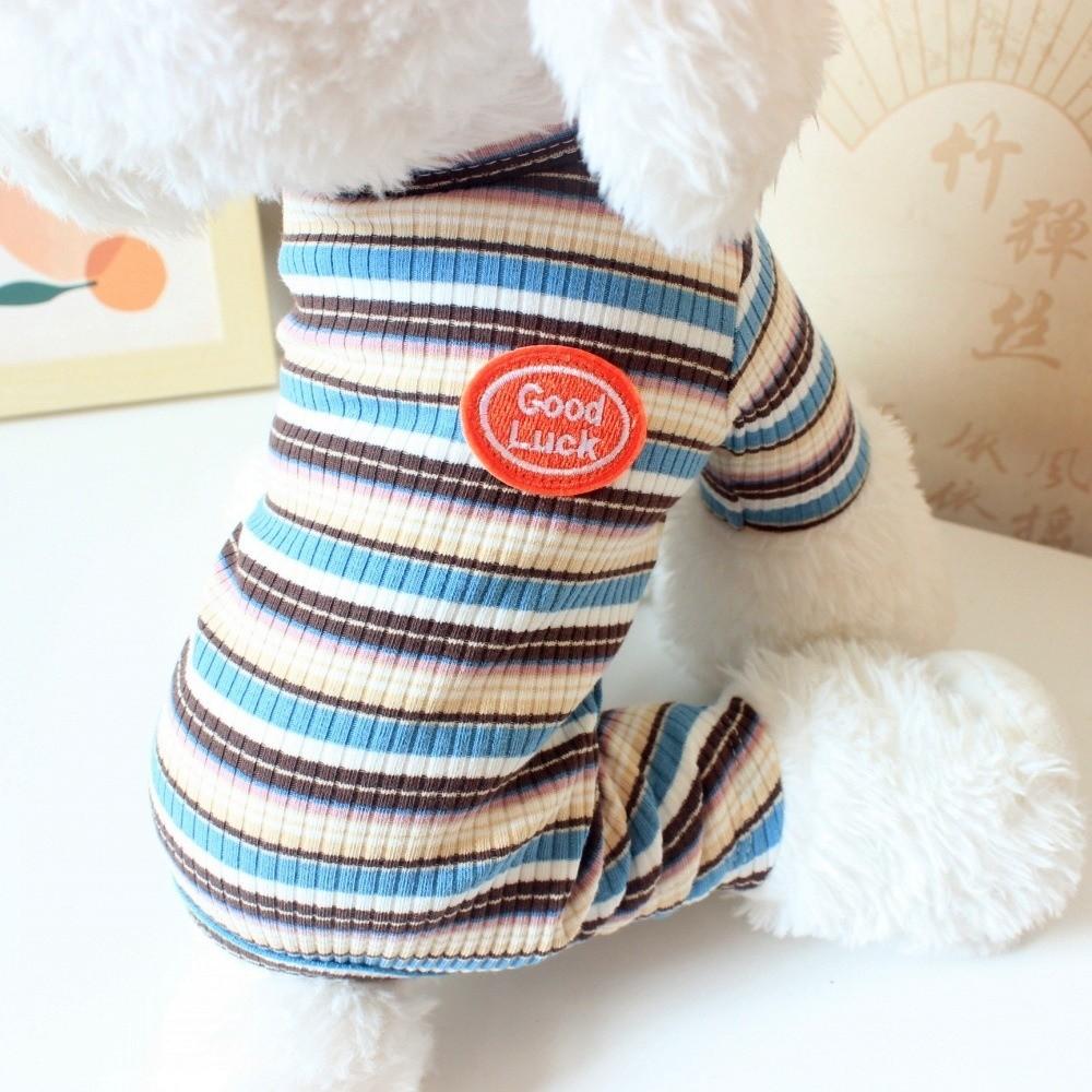 Colorful Stripes Dog Jumpsuits Cute Soft Puppy Rompers Fashion Dog Clothes