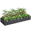 Metal Raised Garden Bed Planter Box Outdoor Planters for Growing Flowers, Herbs, Grey, 241x90.5x30cm