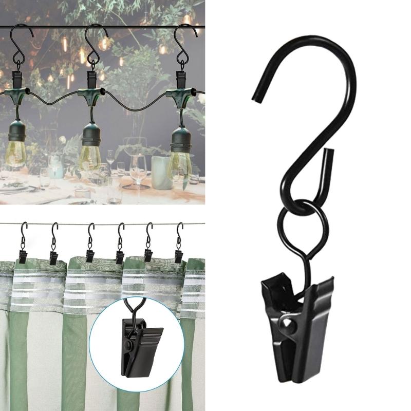 50Pcs/set Multipurpose Light Hangers Metal Clips for Curtains Camping Picture Party String Lights Curtain Hangers Clip