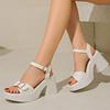 Thick-heeled Roman Sandals for Women Wear 2025 New Summer Fashion Casual Women's Shoes Waterproof Platform Wedge Heels