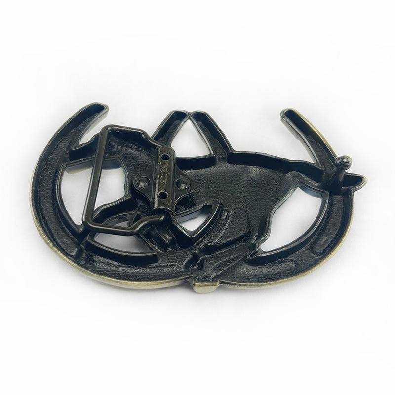 Fine Horse Smooth Zinc Alloy Men's Casual Saddle Equestrian Belt Buckle