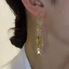 Earrings with Delicate Temperament, Light Luxury, High-end Feel, Wheat Ear Rings with Niche Design, Long Tassel Leaf Earrings, Ear Hooks