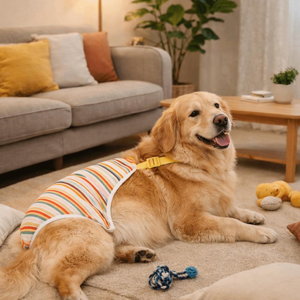 Adjustable Straps Pet Physiological Pants Stripe Breathable Pet Safety Trousers Comfortable Female Dog Underwear Pet Heat Cycle