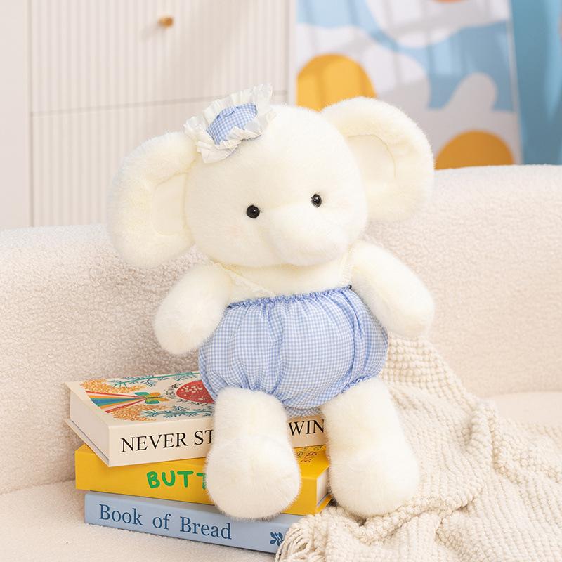 Cute cute dressed elephant doll plush toy baby elephant doll children soothing rag doll girl birthday gift