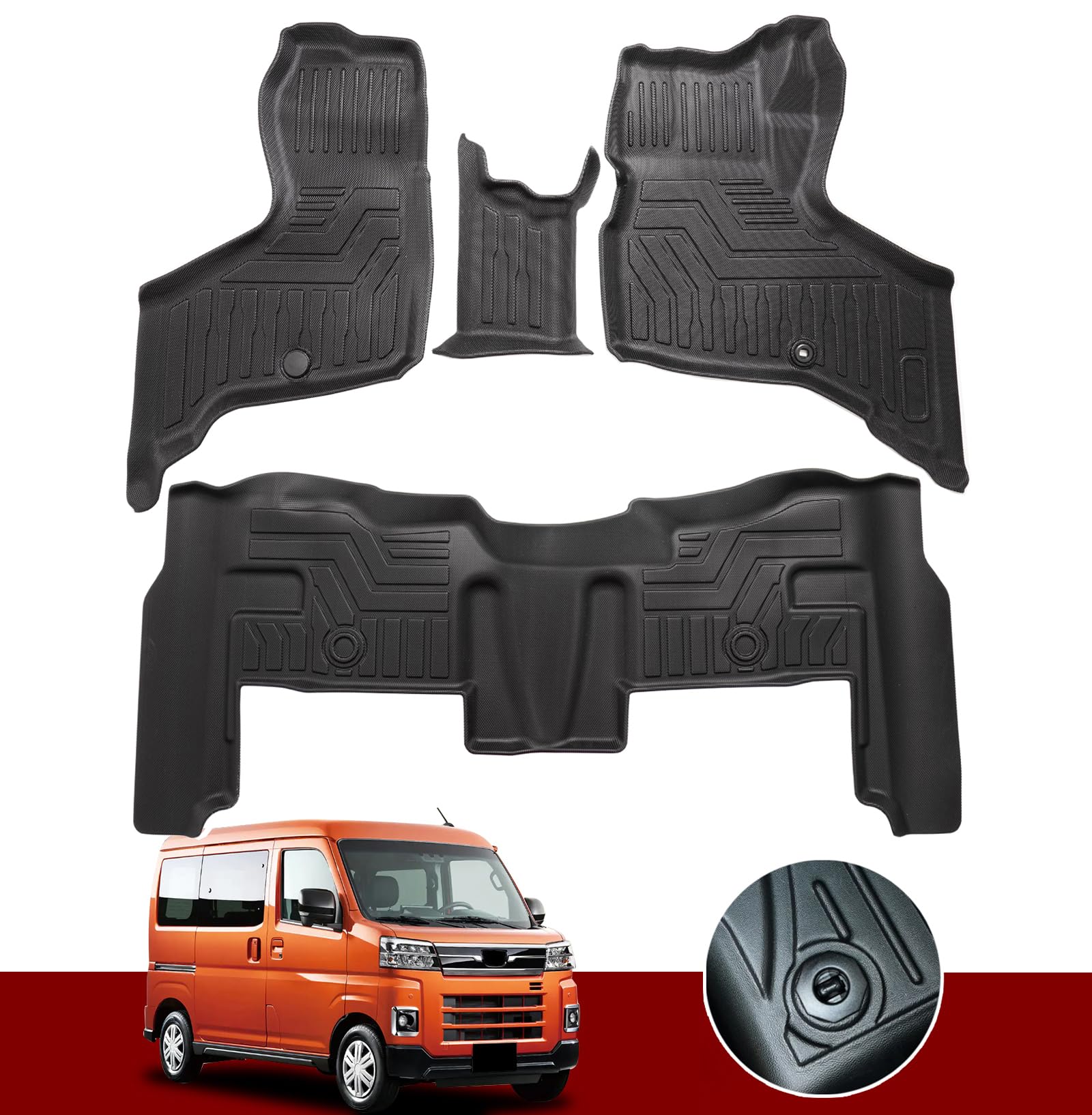 

YORKNEIC Daihatsu Atrai Floor for the New TPE Front and Second Stain and Scratch Outdoor Use s700/s700v/s710v Mats, Custom-Designed Model, Waterproof, чёрный