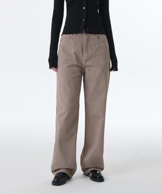 MUSINSA STANDARD WOMAN Women'S Garment-Dyed Regular Fit Denim Pants [Light Brown]