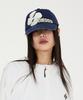 HOODHOOD Multi Logo Distressed Ball Cap Navy