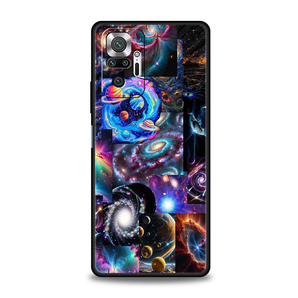 Universe Starry Sky Moon Phone Case Cover for Redmi 14C 10C Note 15 14 13 12 10 11 K40 Pro Plus Soft TPU Shell Shockproof Fundas
