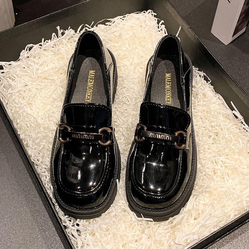 Thick-soled Heightening Women's Spring and Autumn New British Style Small Leather Shoes with Skirts JK Single Shoes