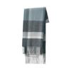 MUJI Fluffy Wool Large Stole (Check) Unisex Adult DDD40A5A Charcoal Gray Check 60 X 200cm