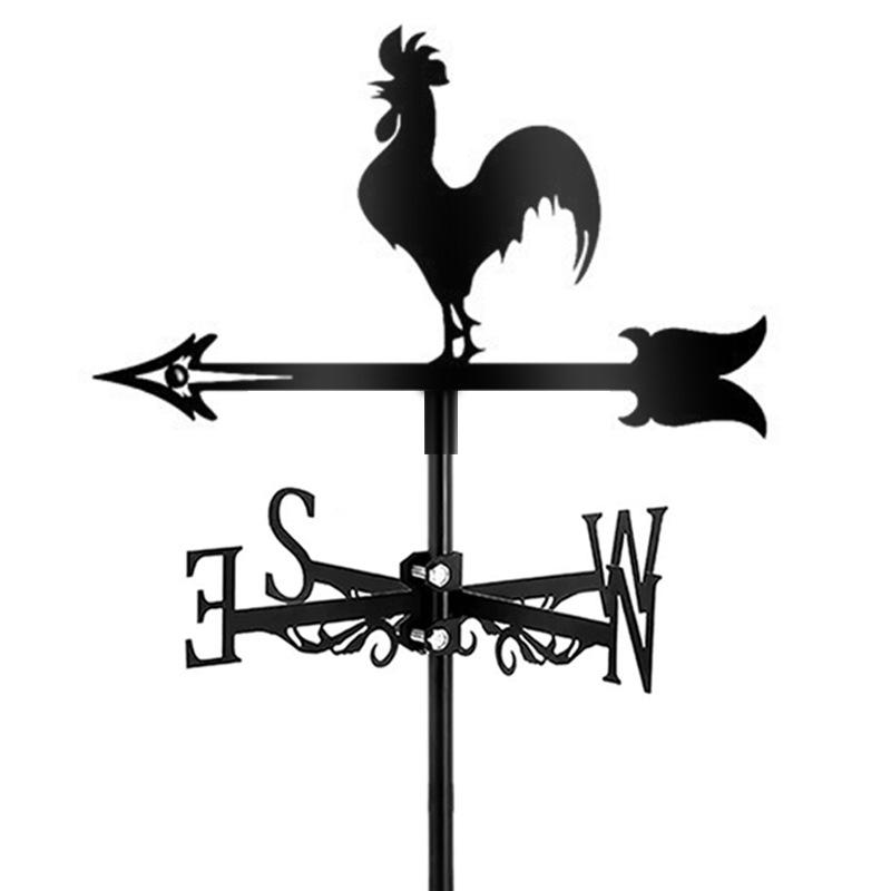 Weather Vane Ornament: Outdoor Wrought Iron Spray-Painted Roof Decoration Metal Craft