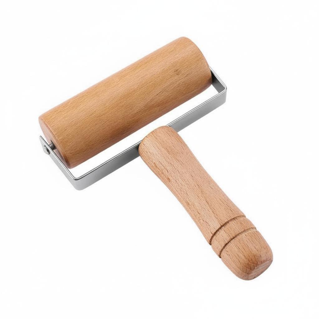 Dumpling Skin Rolling Tool Comfortable Grip T-Shaped Stainless Steel Rolling Tool Wooden Rolling Pin with Handles Sleek Surface