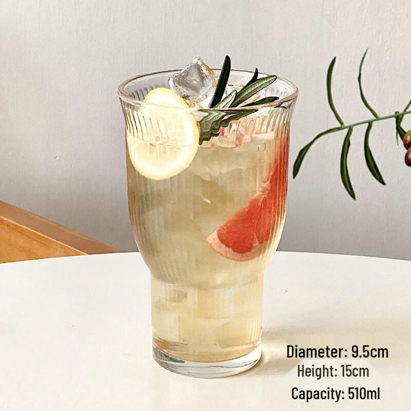 ZISIZ Ins-Style Handmade Wide-Mouth Glass Cup