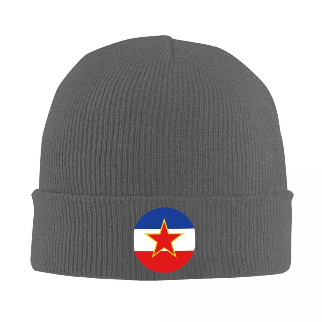 Socialist Yugoslavia Yugoslav Flag Warm Knitted Cap Winter Knit Bonnet Hat Skullies Beanies Hip Hop Caps for Unisex