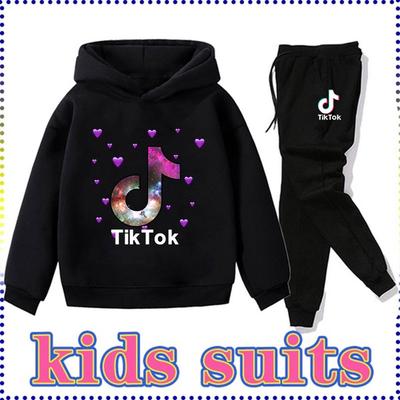 Youth Fashion TIK-TOK Logo Hoodies and Fashion Sweatpants Tracksuit for Boys Girls