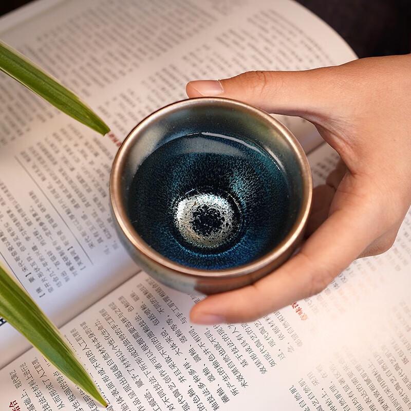 Gebaitang Jianzhan Iron Teacup Set - Red Partridge & Blue Kirin Pair