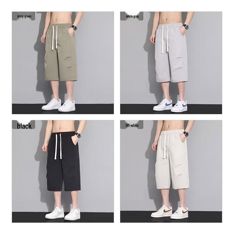 ROMON Men's Summer Ice-Feel Casual Capris