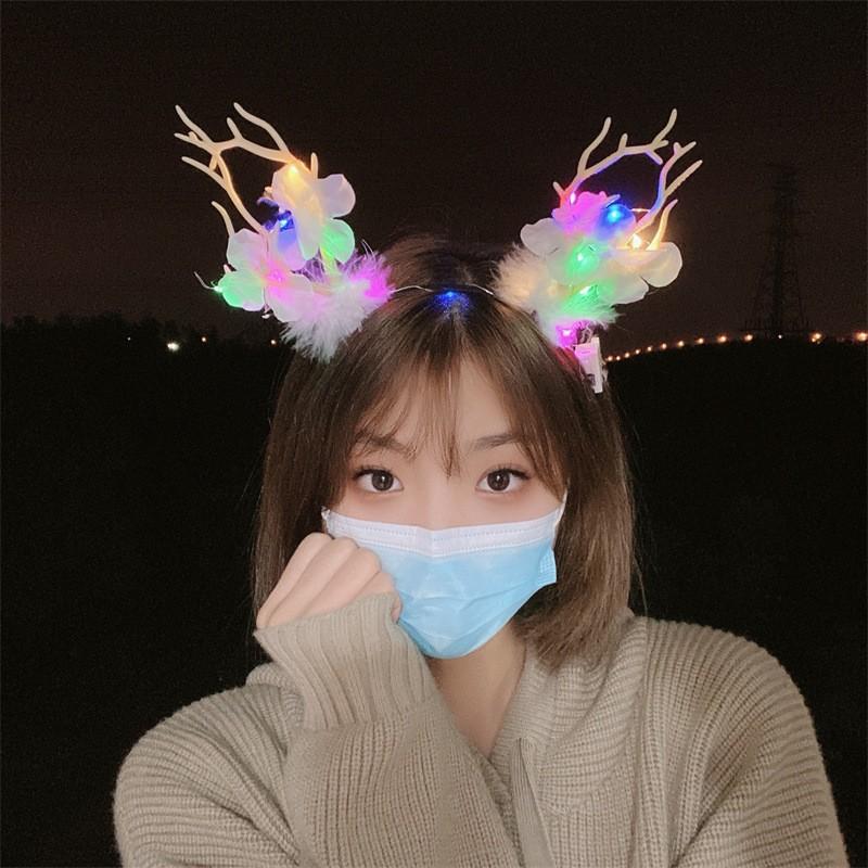

Светящийся светодиодный ободок в виде оленя для рождественской вечеринки, дня рождения, свадьбы, фото, лампа, головной убор для женщин и девочек, новогоднее украшение, праздничный подарок free size