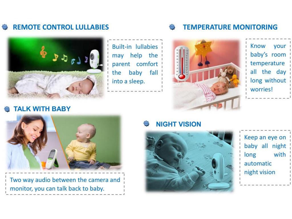 VB602 Night Vision Baby Monitor Caregiver Tool