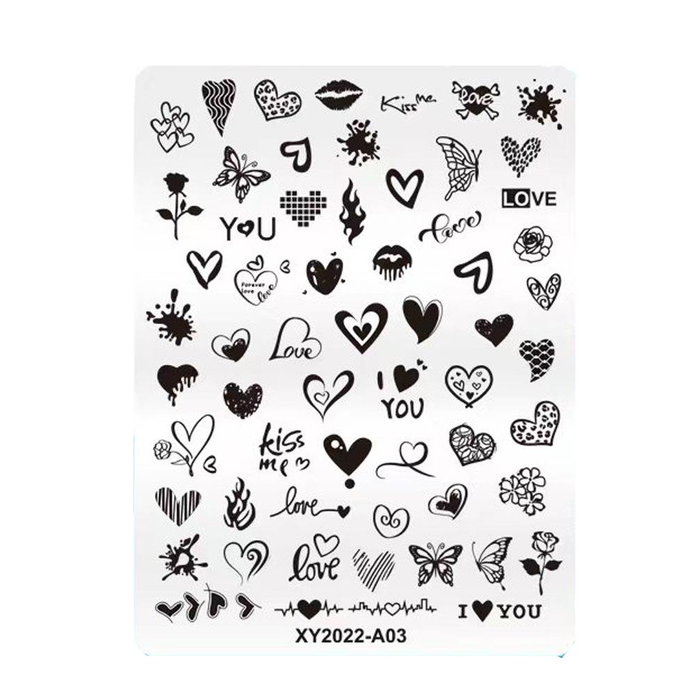 Nail Art Steel Plate Ins Valentine's Day Love Rose Dream Catcher Stainless Steel Nail Art Printing Tool