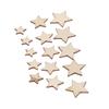 200pcs Unfinished Wood Star Cutouts 10/12/15/20mm DIY Crafts Blank Wooden Pieces Stars Ornaments for Wedding Party