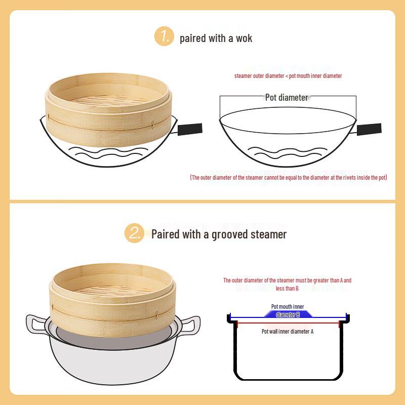 Mini Bamboo Steamer Basket with Lid, 10cm