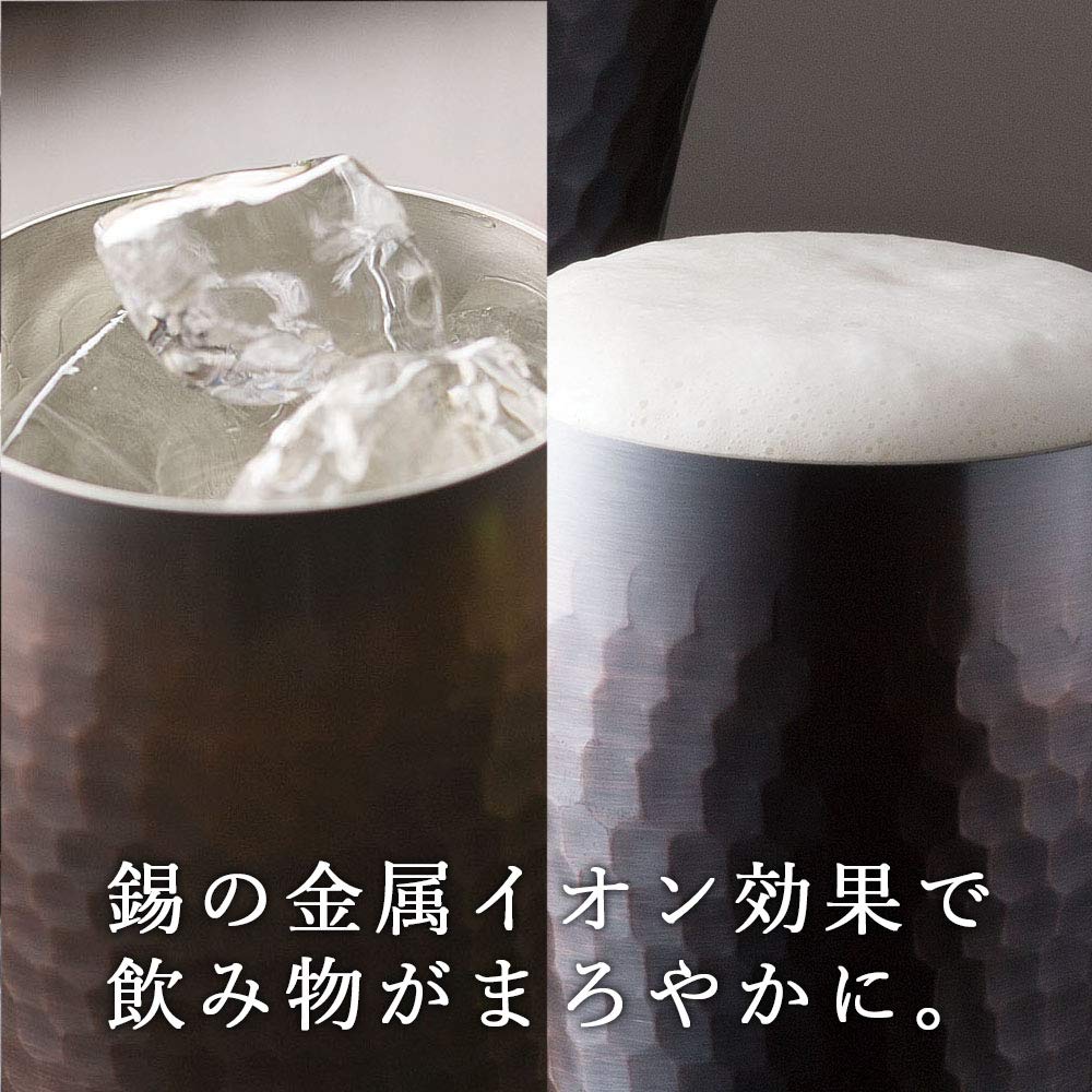 Wahei Freiz a Pure Copper 300ml 2 Sake Made In Takumiya Tsubame-Sanjo, Craftsmanship-driven Tumbler, Capacity, Tin-plated Cups, Japan, TY-067