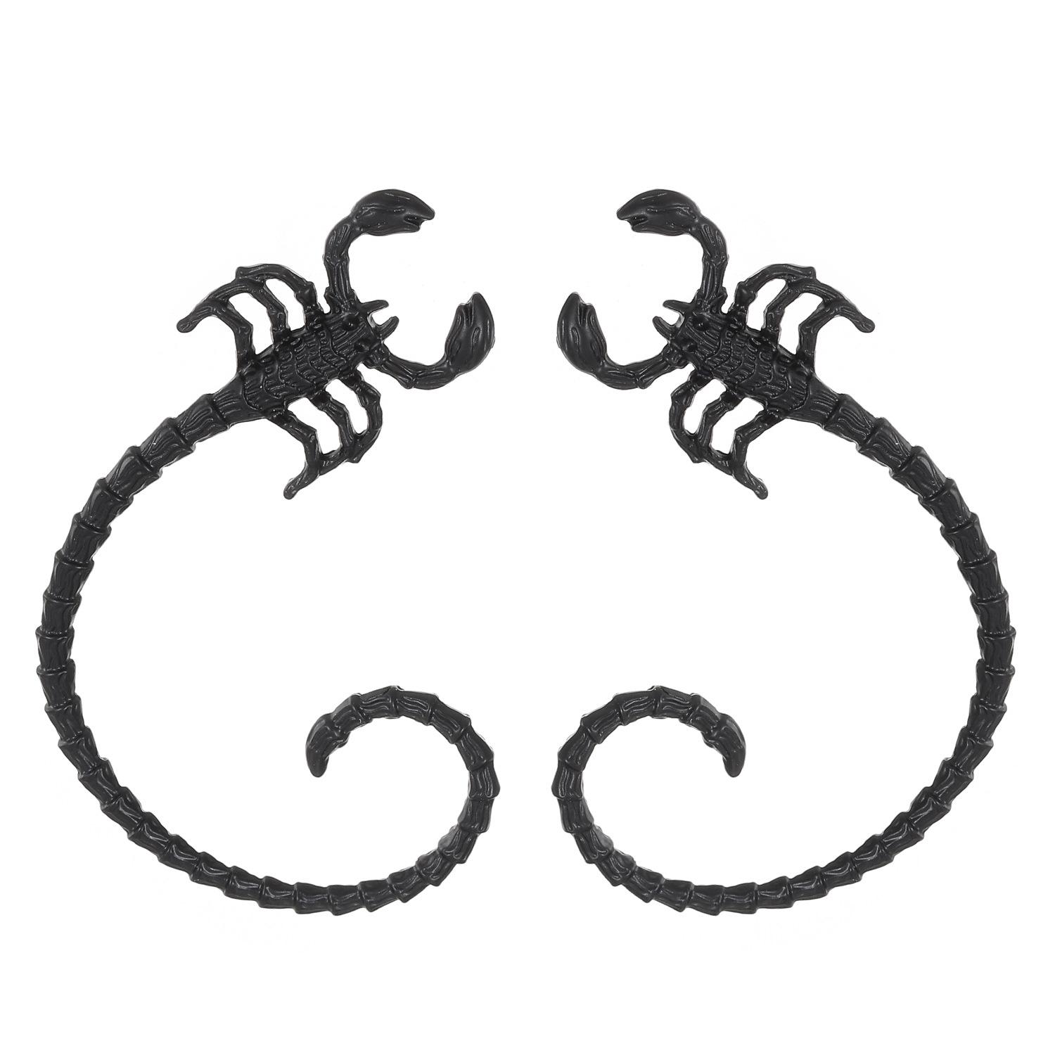 

Готичний панк, хіп-хоп, симуляція дизайну, темні сережки-кліпси у вигляді вуха скорпіона 1 pair