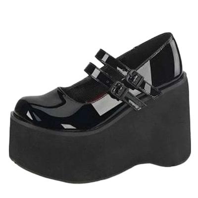 Pantofi cu toc înalt Mary Jane pentru femei, cu platformă pană super înaltă, sandale de primăvară pentru doamne, cu cataramă de curea, clasici, dulci, punk, pantofi Lolita feminini